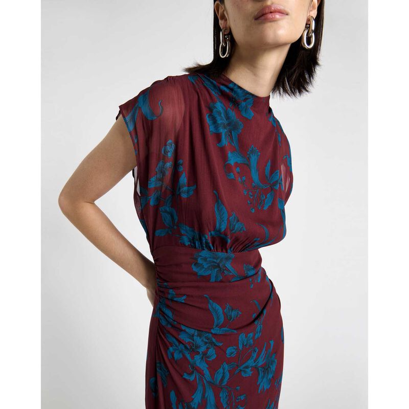 Cue Indigo Ivy Draped Neck Midi Dress image number 2